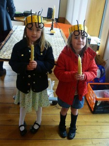 Busy Bees with Beeswax candles at Booths Bee awareness day